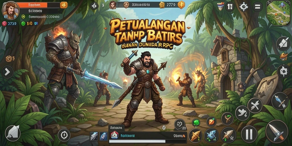 Tampilan gameplay seru dalam petualangan RPG 2739 penuh aksi.