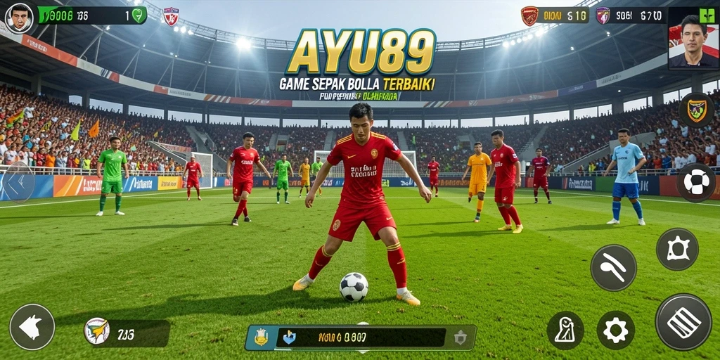 Tampilan menarik dari gameplay AYU89 dalam pertandingan sepak bola.