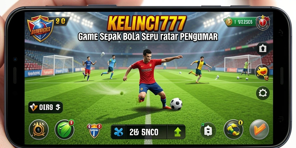 Screenshot gameplay KELINCI777 menampilkan aksi seru dalam permainan sepak bola.