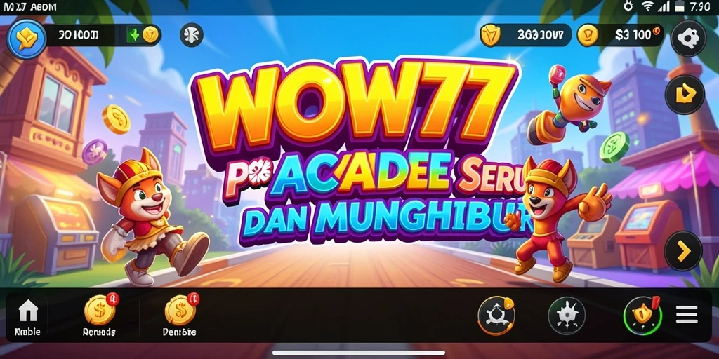 Screenshot WOW77 dengan tampilan gameplay yang dinamis dan penuh warna.